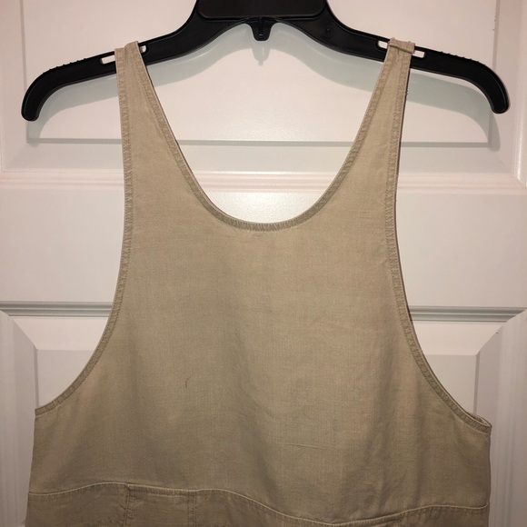 Vintage J. Jill Taupe 100% HEMP Lagenlook Tank Apron Maxi Dress sz SP S P - Picture 2 of 6